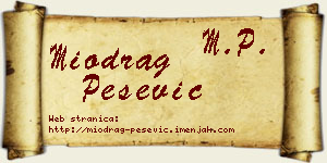 Miodrag Pešević vizit kartica